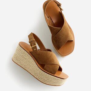 Madewell Suede Crossover Wedge Sandals – Size 9 – Like New